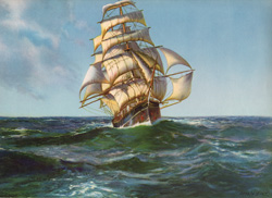 Vintage prints of sailing, ships, boat, marine views