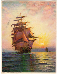 Vintage prints of sailing, ships, boat, marine views