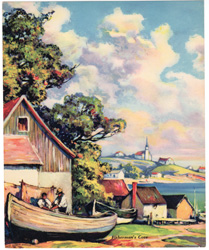 Vintage prints of sailing, ships, boat, marine views