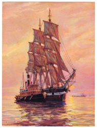 Vintage prints of sailing, ships, boat, marine views