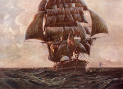 Vintage prints of sailing, ships, boat, marine views