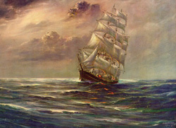 Vintage prints of sailing, ships, boat, marine views