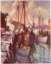 Vintage prints of sailing, ships, boat, marine views