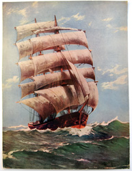 Vintage prints of sailing, ships, boat, marine views