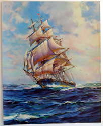 Vintage prints of sailing, ships, boat, marine views