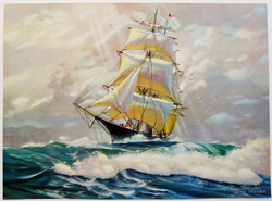 Vintage prints of sailing, ships, boat, marine views