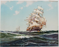 Vintage prints of sailing, ships, boat, marine views