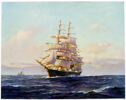 Vintage prints of sailing, ships, boat, marine views