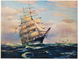 Vintage prints of sailing, ships, boat, marine views