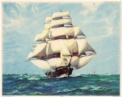 Vintage prints of sailing, ships, boat, marine views