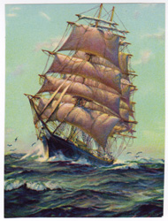 Vintage prints of sailing, ships, boat, marine views