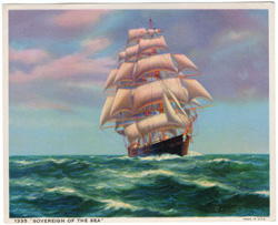 Vintage prints of sailing, ships, boat, marine views