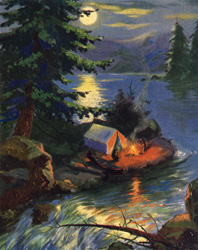 Vintage calendar art: camping, wildlife, etc.