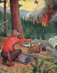 Vintage calendar art: camping, wildlife, etc.