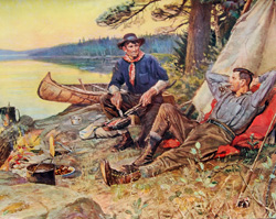 Vintage calendar art: camping, wildlife, etc.