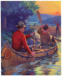 Vintage calendar art: camping, wildlife, etc.
