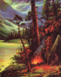 Vintage calendar art: camping, wildlife, etc.