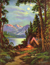 Vintage camping calendar/poster art