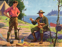 Vintage camping calendar/poster art